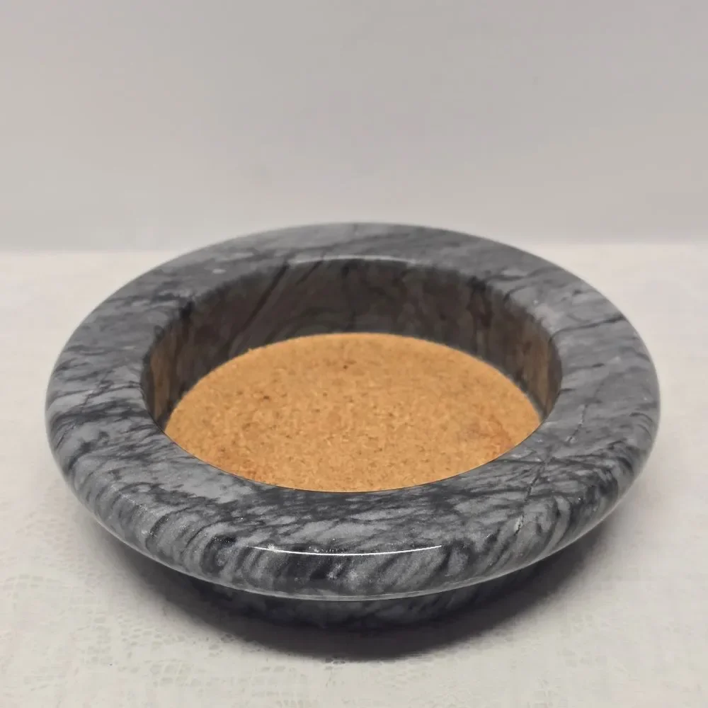 Crate and Barrel Gray Grey Marble Wine Bottle Coaster Holiday Minimalist